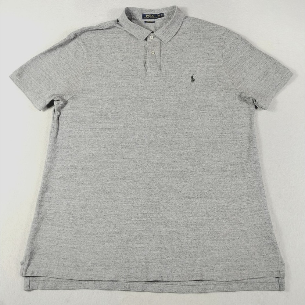 Polo Ralph Lauren Custom Slim Fit Polo Shirt Mens XL Gray Short Sleeve Preppy